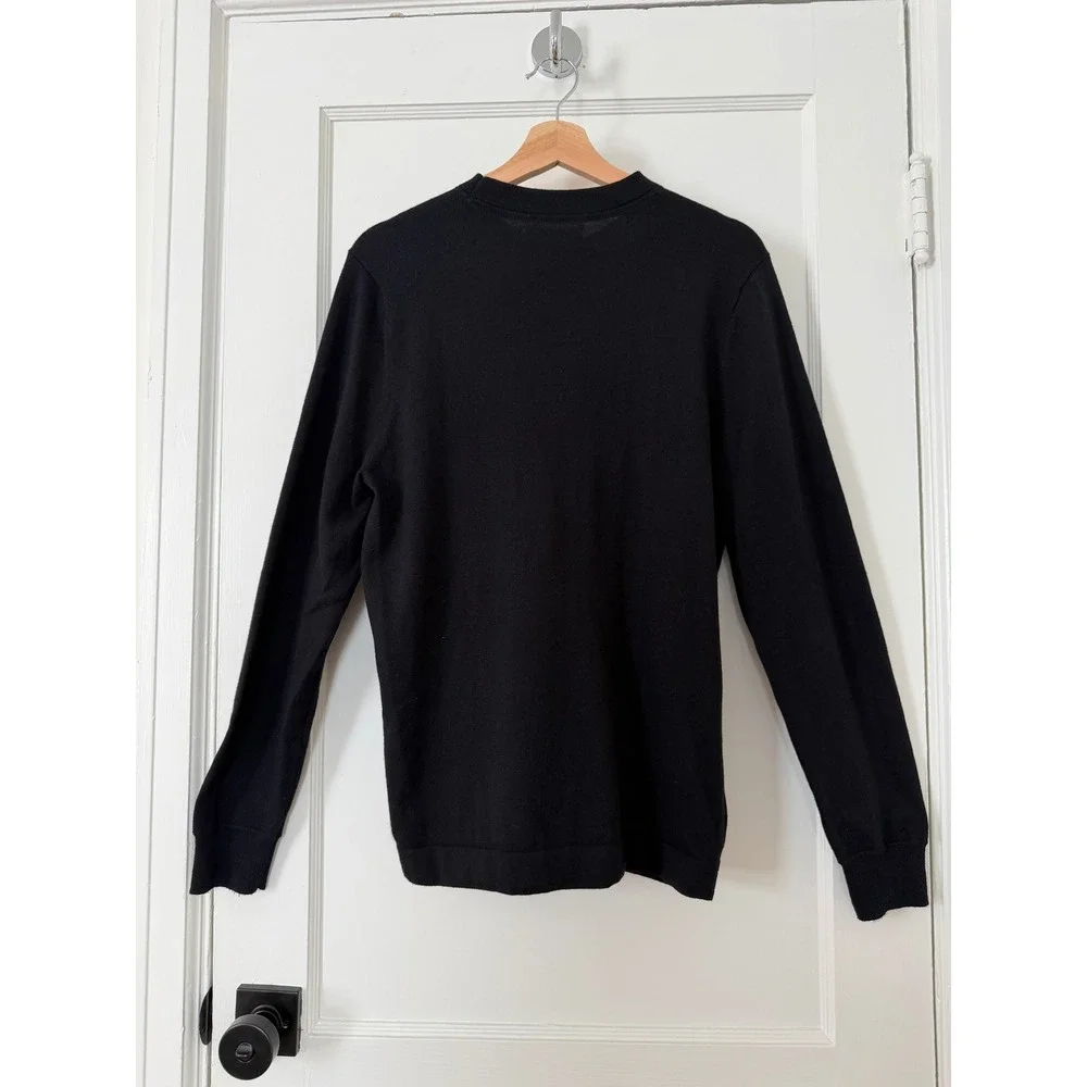 Nordstrom Tech-Smart Mens Black Cotton Merino Wool Blend Crewneck Sweater S Slim